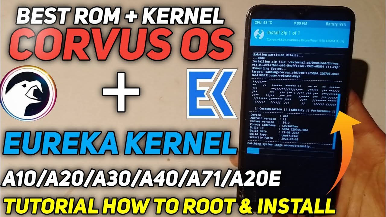 Tutorial How To Root & Install Best Rom + Kernel Corvus + Eureka Kernel In A10/A20/A30/A40/A71/A20e