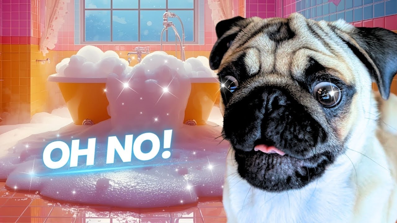 Pug puppy needs a bath — Meltdown ensues 😲