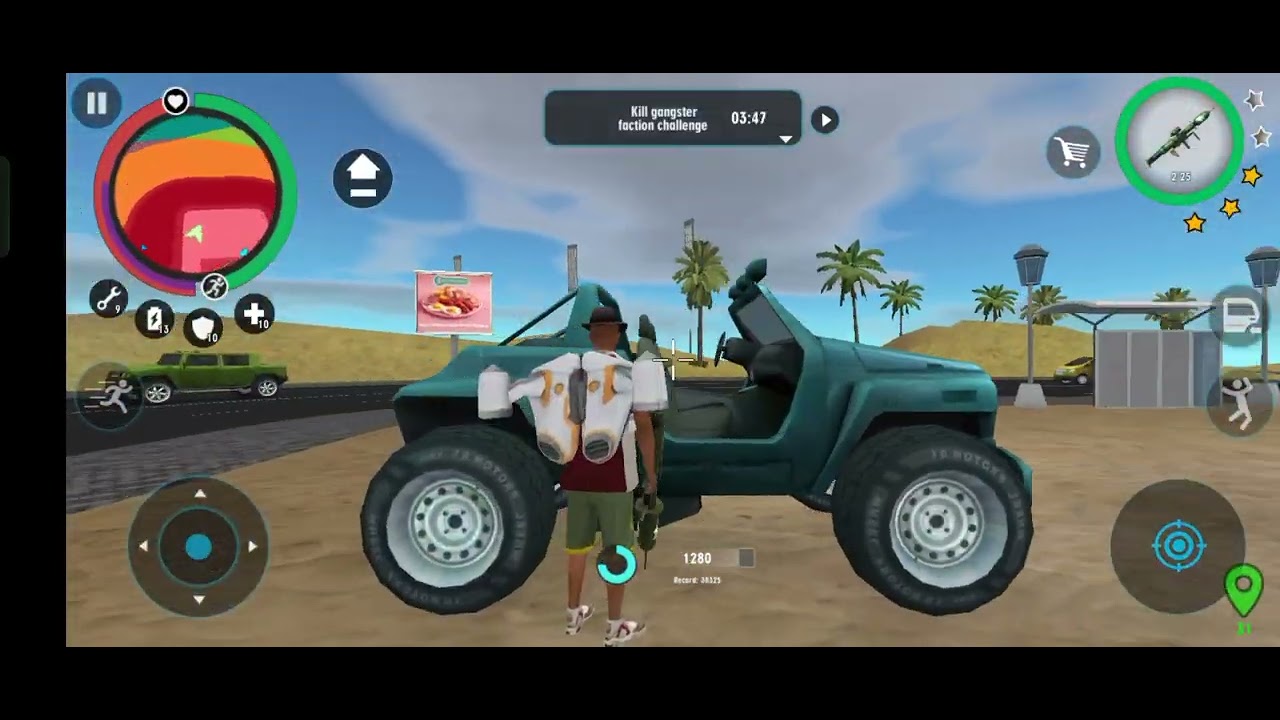 Drive a monster truck in a Real Gangster crime simulator part 2