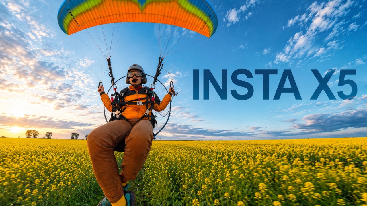 Insta360 X5 Paramotor Footage