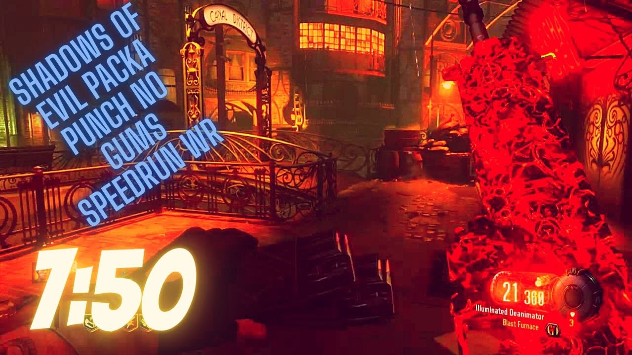 (WR) Shadows of Evil / Packa Punch Speedrun / No gums 7:50