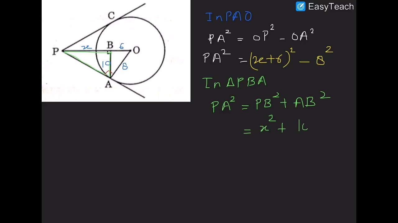 In the given figure, PA is the tangent to the circle with centre O such that OA = 10 cm, AB = 8 cm .
