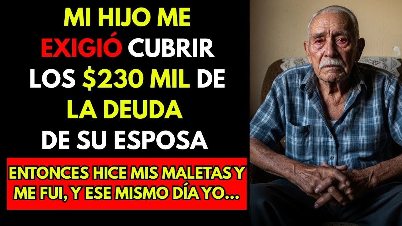 HISTORIA REAL  Mi hijo me exigió cubrir los $230 mil de la deuda de su esposa, así que me fui