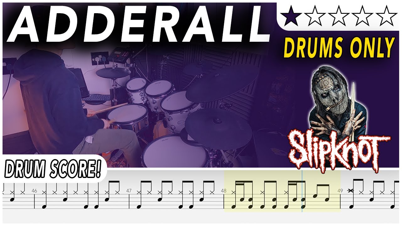 Adderall (DRUMS ONLY) - Slipknot | DRUM SCORE Sheet Music | #664 DRUMSCRIBE