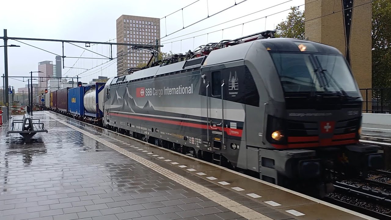 25/10/25:🌧👍 SBBCI 193 548+Hannibal-Melzo komt bíjna tot stilstand in Tilburg, ri Breda e.v.