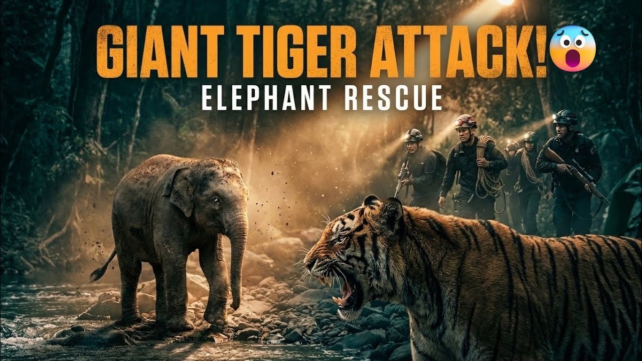 Baby Elephant in Danger! Giant Tiger Attack & Dramatic Rescue Mission🐘🦁