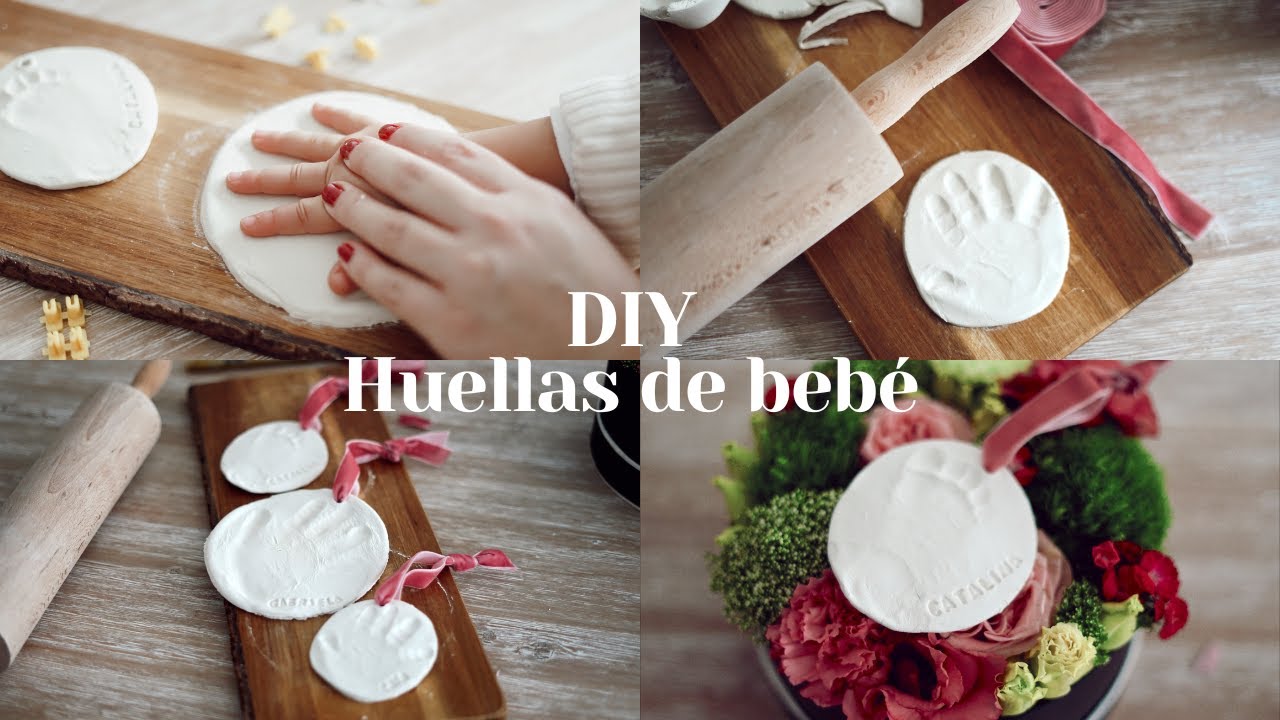 🐣 DIY Huellas de bebé 🖐️ en arcilla para colgar