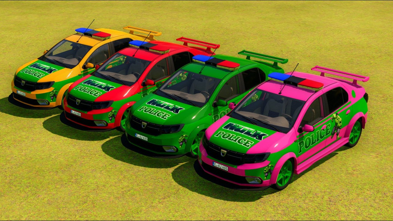 Tranporting Coloful Rainbow Police Cars - Farming Simulator 22 #17