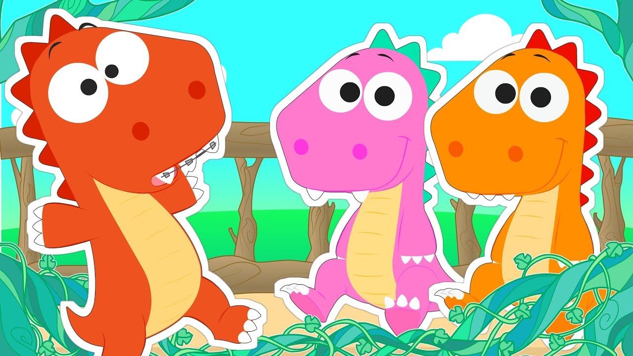 Aprende con Eddie la canción de Cinco Bebés Dinosaurios 🎶 Eddie el dinosaurio canciones infantiles