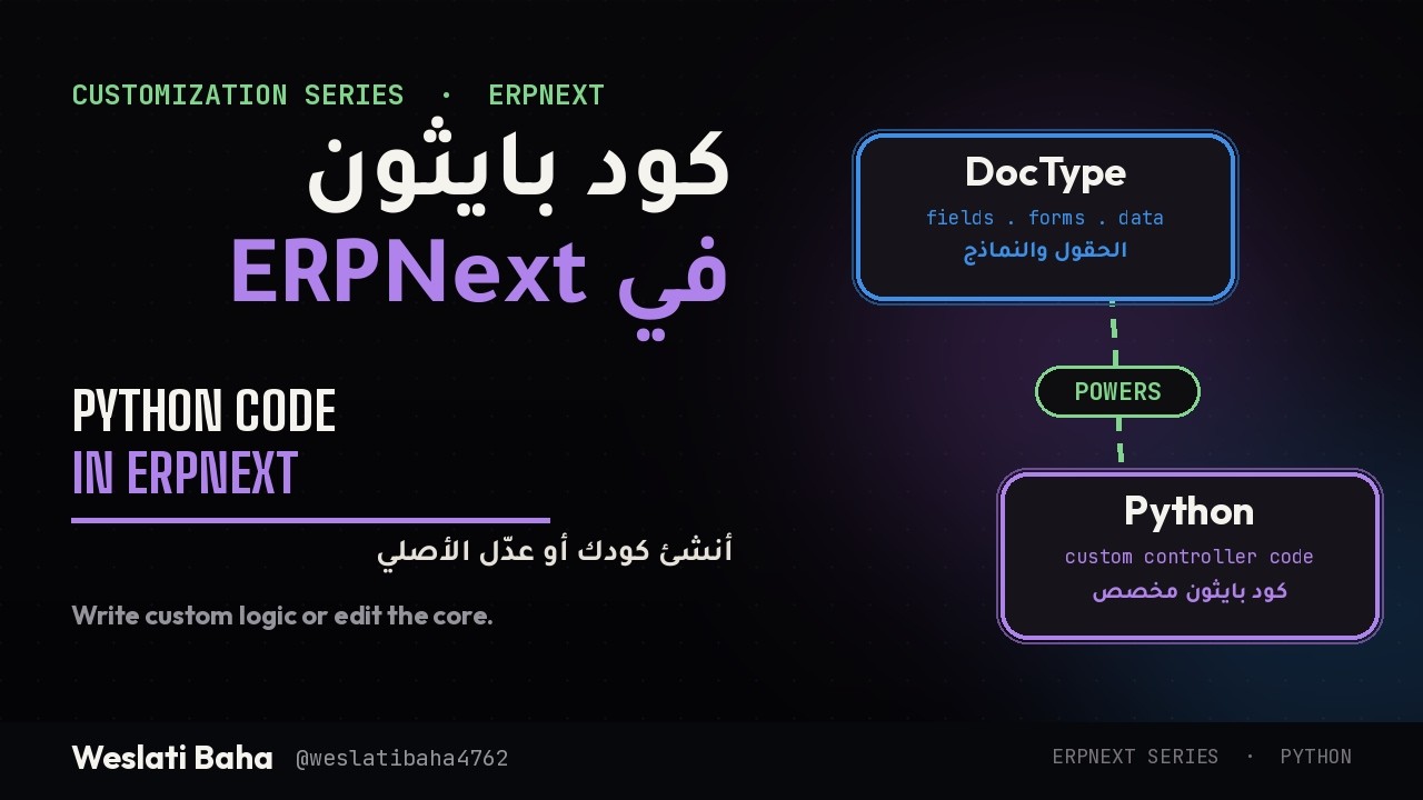 الجزء الثاني ERPNext تخصيص