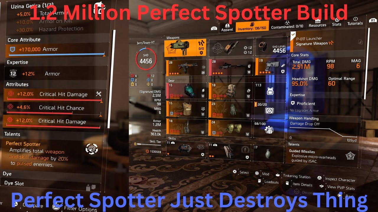 The BEST 1.2 Million Spotter Build (King of the Spotter Builds) #division2 #pvp #buildvideos