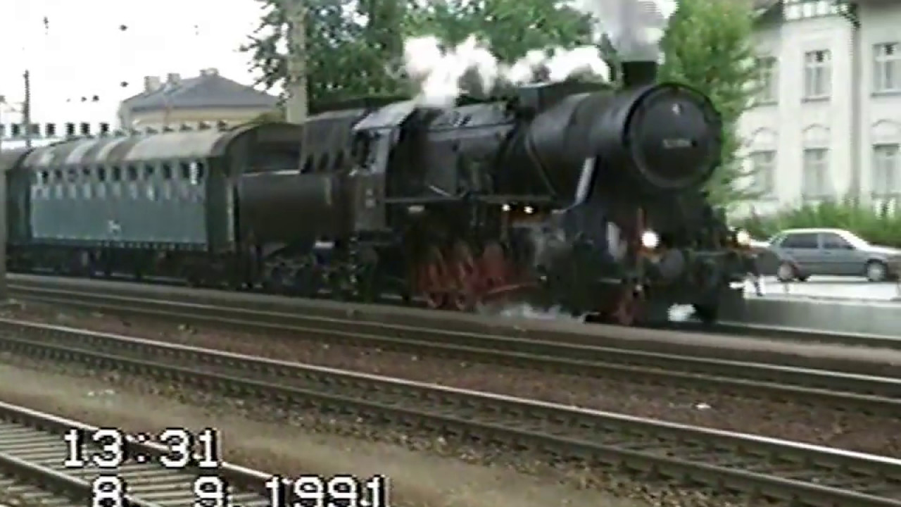 ÖBB Bahnhofsfest in Schärding 8.9.1991 mit 52 1198 und 01. 509