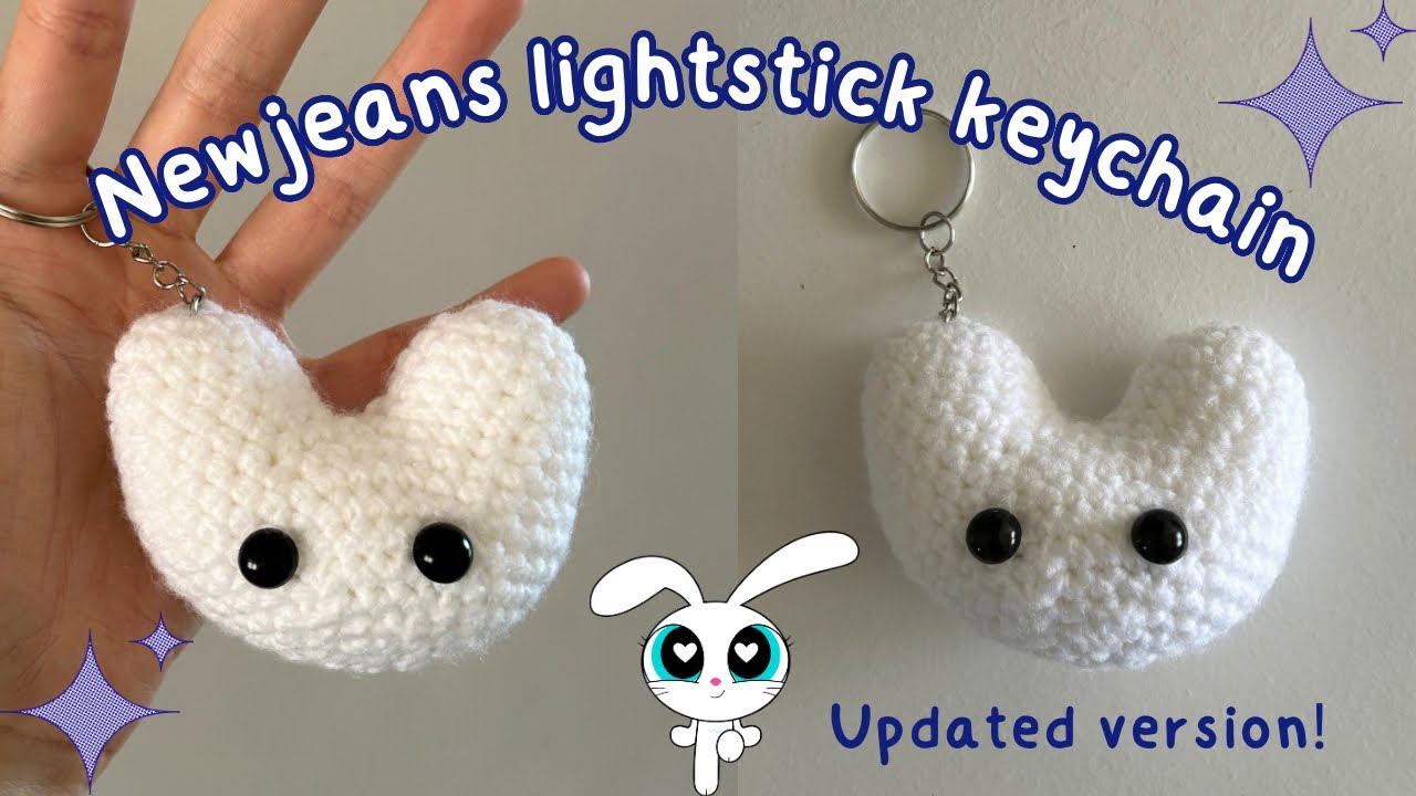₊⊹ How to crochet Newjeans Binky Bong (light stick) keychain / UPDATED VERSION 🤍🐰