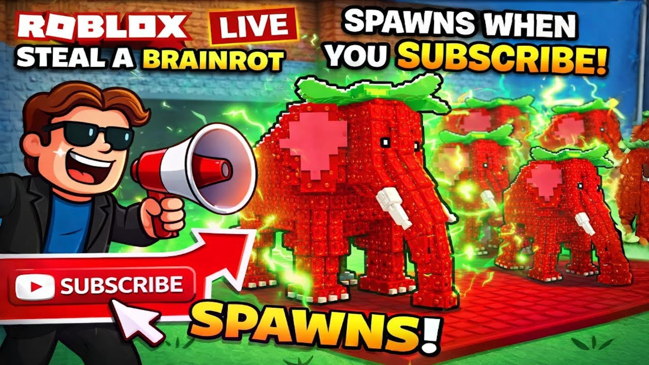 🔴Abo = strawberry Elephant | Steal A Brainrot | #live #giveaway #roblox Live Deutsch