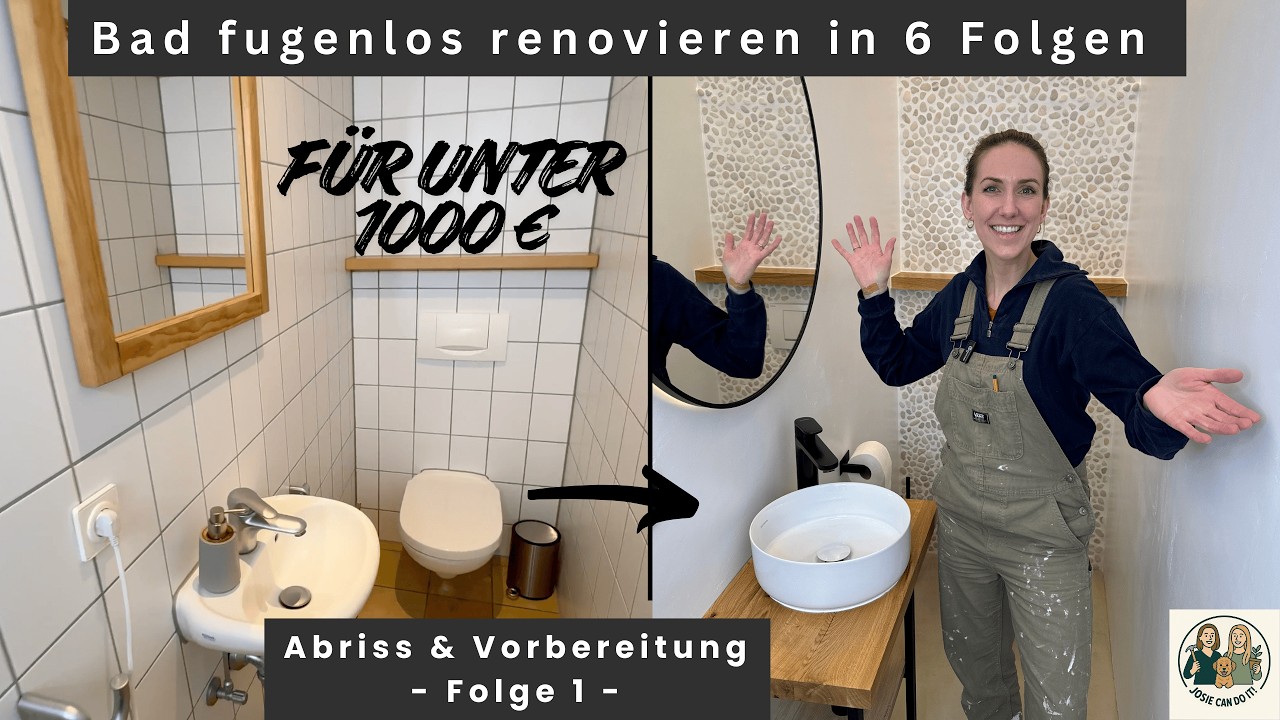 Bad fugenlos renovieren 🛁✨ | Gäste-WC Bad Makeover startet (Folge 1)