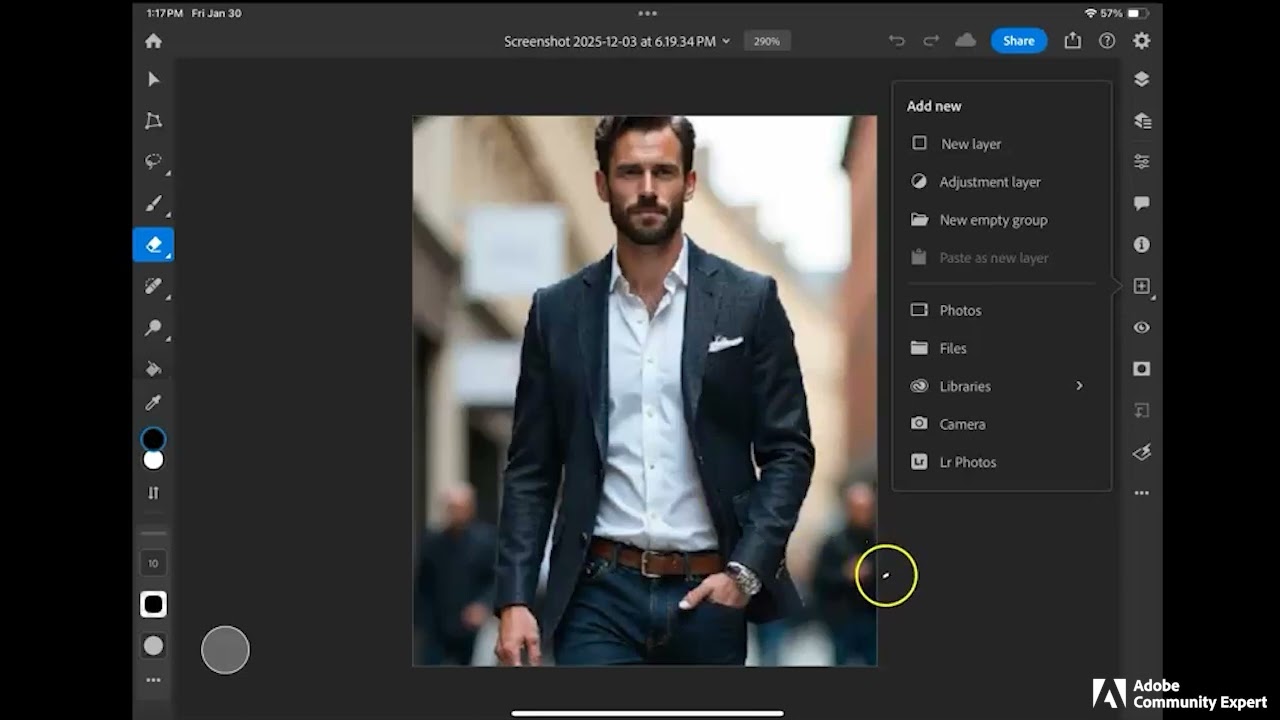 Photoshop iPad: Import Photos to create PSD, and Save (share) PSD to iPad
