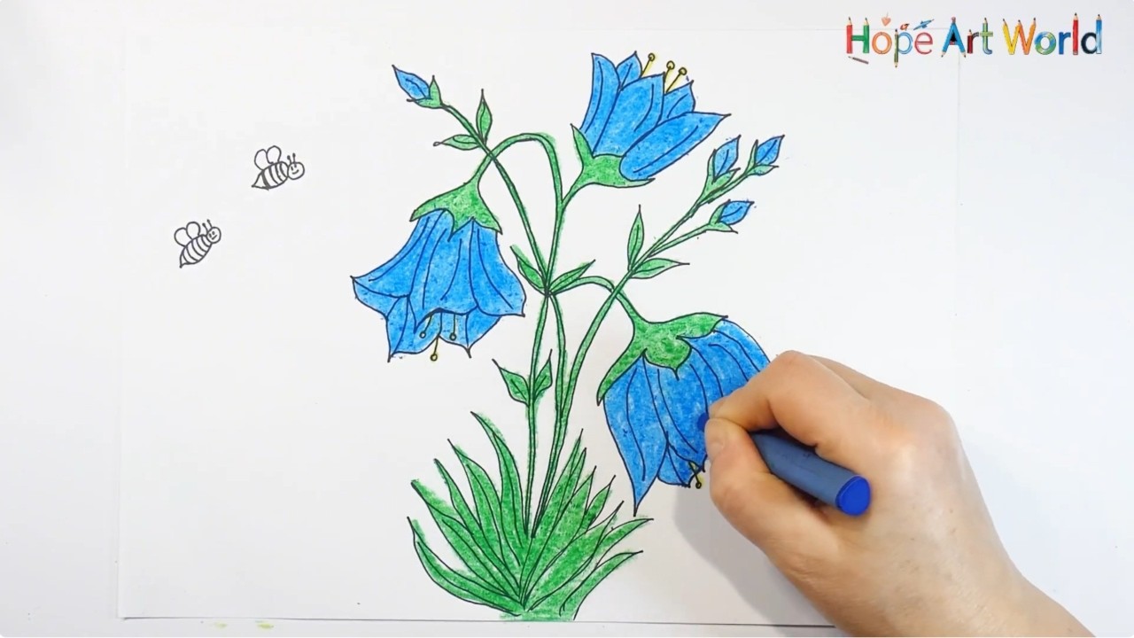 How to Draw a Bluebell Wildflower | Step-by-Step Nature Drawing