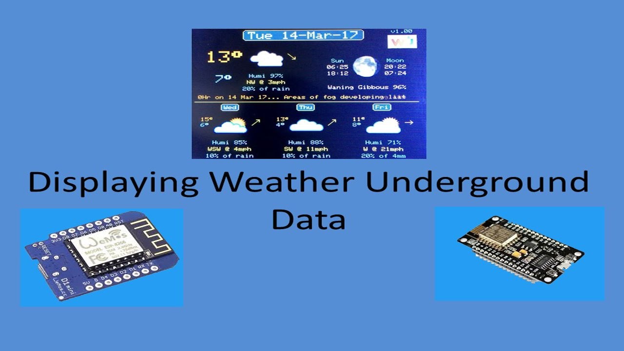 Tech Note 039 - ESP8266 Weather Underground Forecast Display on ILI9341 TFT