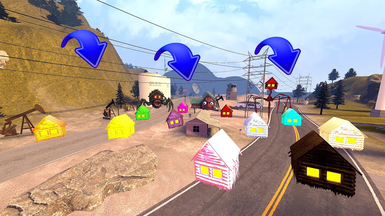 TOO MANY HOUSE COLOR TURN INTO HOUSE HEAD MONSTERS COLOR in garry's mod