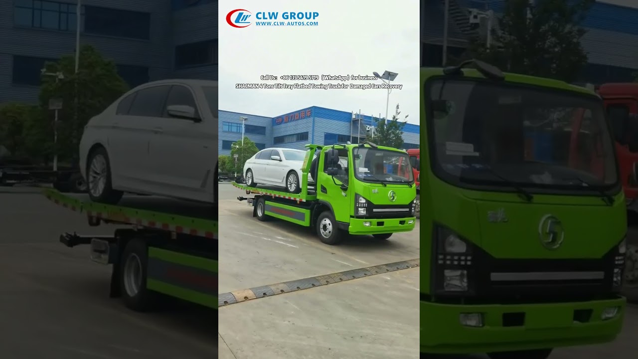 SHACMAN 4 Tons 4MT Tilt Tray Hydraulic Platform Flat Bed Towing Truck for Abandoned Car Recovery