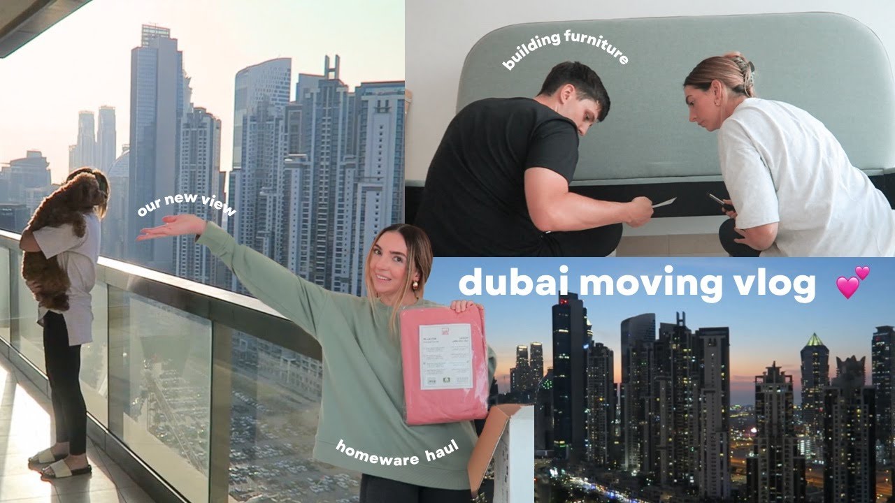 moving to our dubai apartment 🌇 part 1 | homeware haul, kitchen wrapping & building furniture