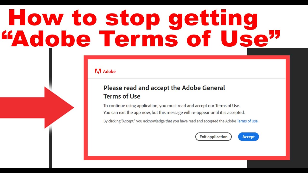 &ldquo;Adobe Terms of Use&rdquo; error fix