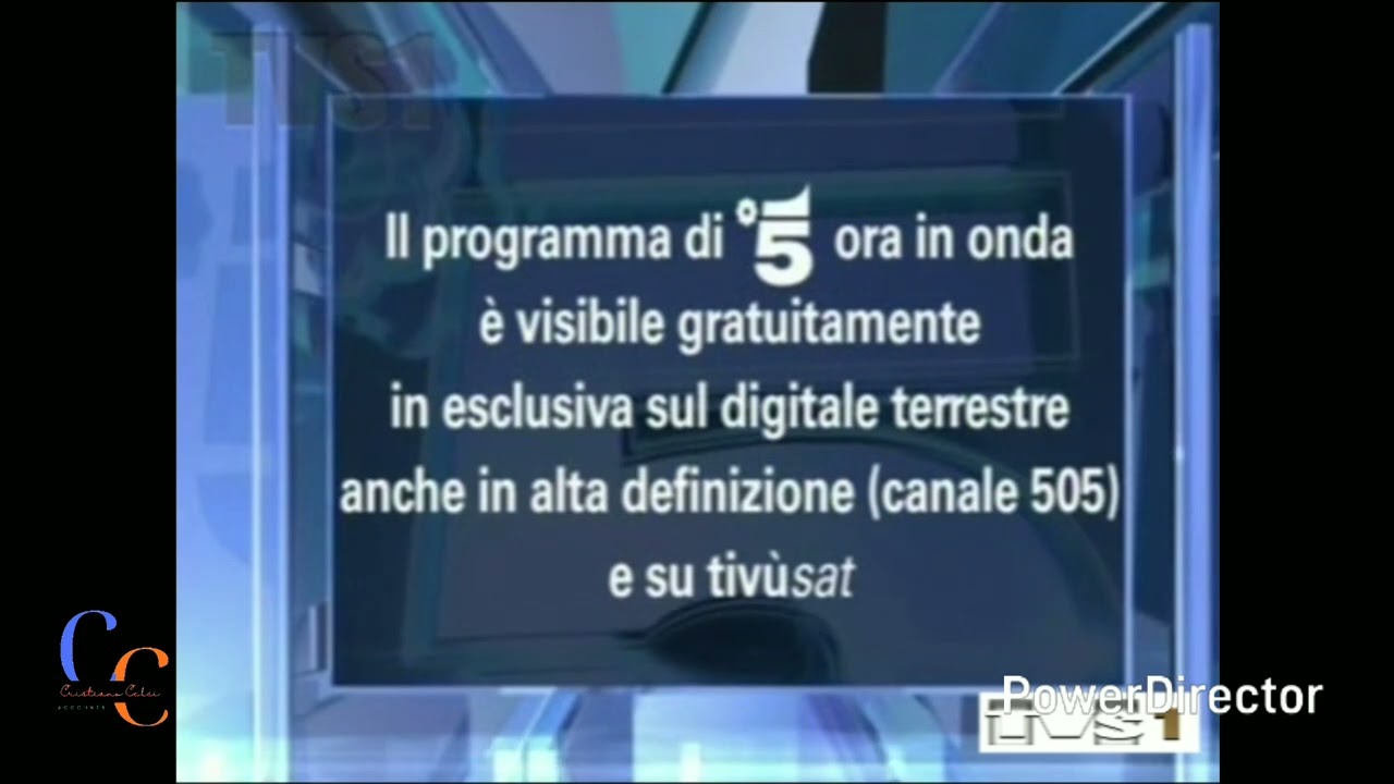 *RARO* Cartello programma di Canale 5 visibile sul digitale terrestre e Tivùsat 
