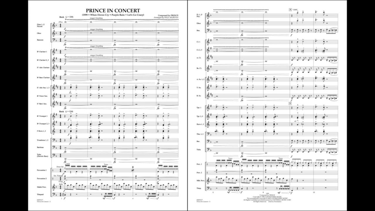 Prince In Concert arranged by Paul Murtha