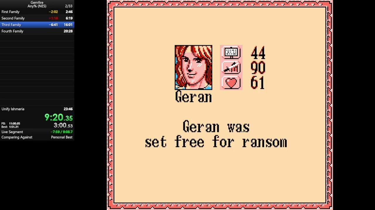 Gemfire NES Speedrun - Lyle Route - New PB
