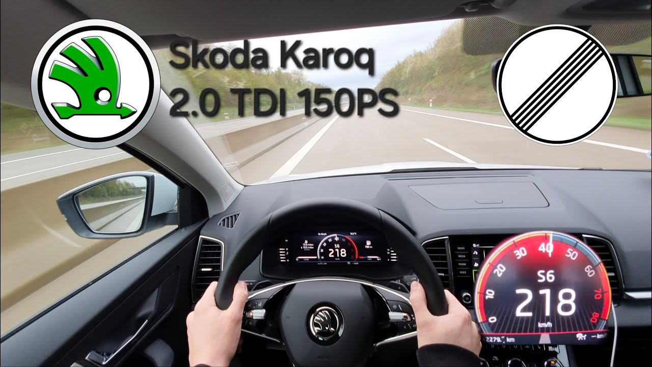 2024 Skoda Karoq 2.0 TDI 4x4 150PS TOP SPEED AUTOBAHN POV DRIVE 219km/h