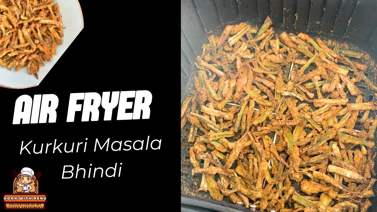 Crispy Air Fryer Okra, Kurkuri Masala Bhindi, Low-Oil Vegan Snack #Veganuary2026 #veganrecipes