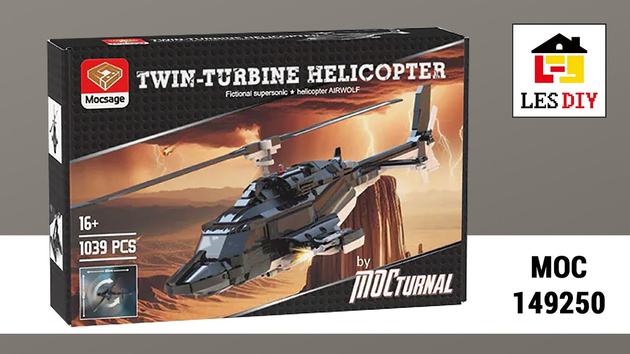 LesDiy AIRWOLF Bell 222 Twin-Turbine Helicopter (MOC-149250)[1039 pcs] Speed Build | TBBL
