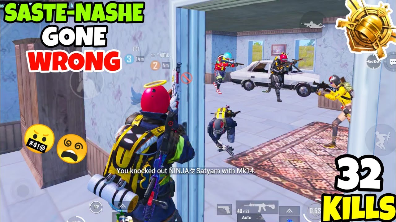 This is Why You Should NOT Do Saste-Nashe in PUBG Mobile • (32 KILLS) • PUBGM (HINDI)