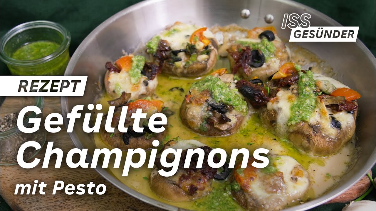 Vegetarisches Rezept zum Grillen: Gefüllte Champignons mit Pesto | AOK