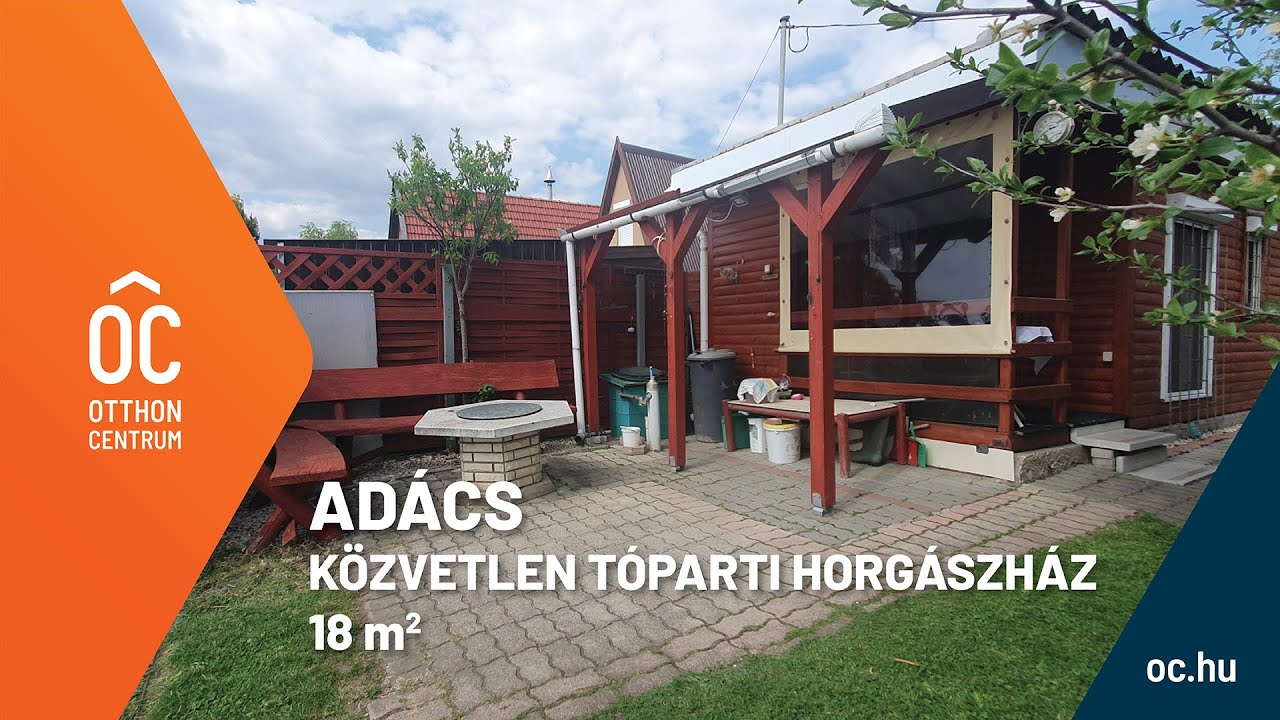 Eladó közvetlen tóparti horgászház + lakókocsi - Adács - 18 nm, 98 nm telek