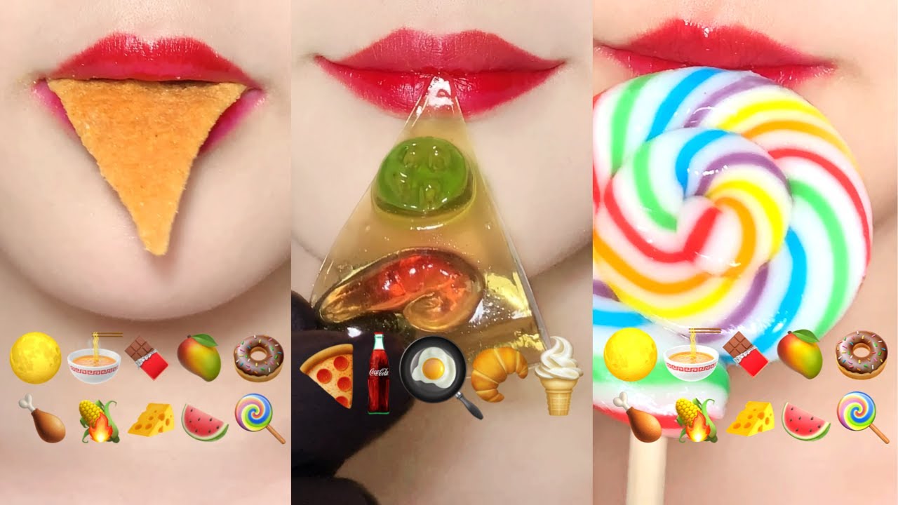 ASMR EMOJI FOOD COMPILATION | SATISFYING EATING SOUNDS | SLEEP / RELAX