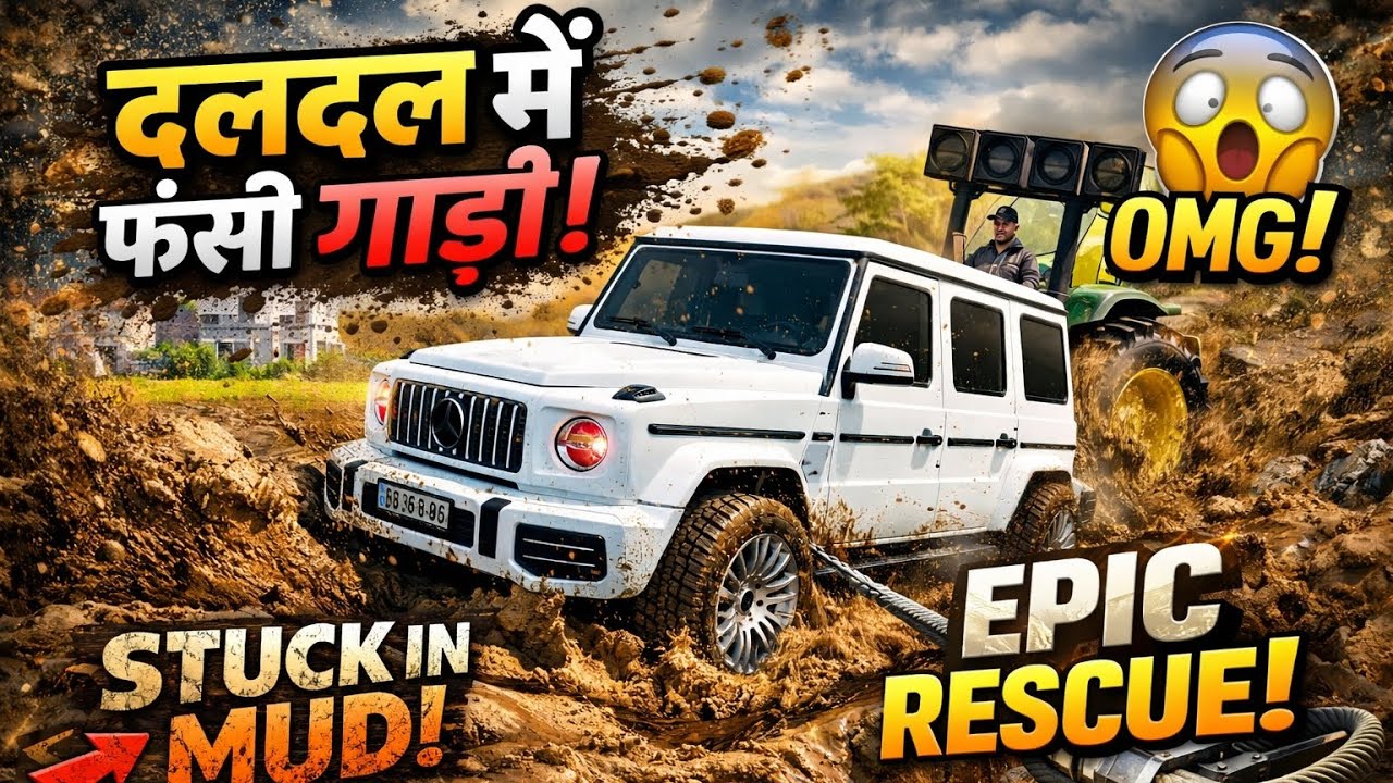 🚜 दलदल में फंसी गाड़ी | Tractor से निकाली Mud से | Epic Rescue 😱🔥 offroding  dinu balesar 009