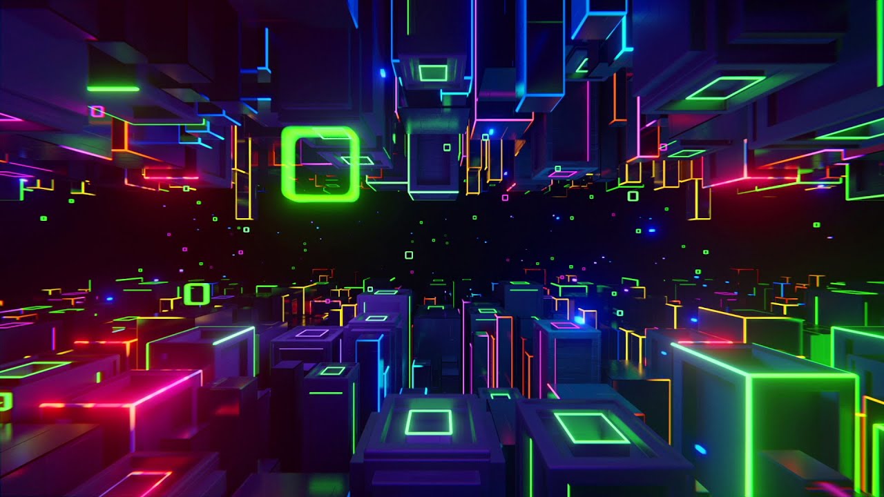 4K Screensaver | Colorful Motion Neon Tunnel – Psychedelic VJ Loop (No Sound)