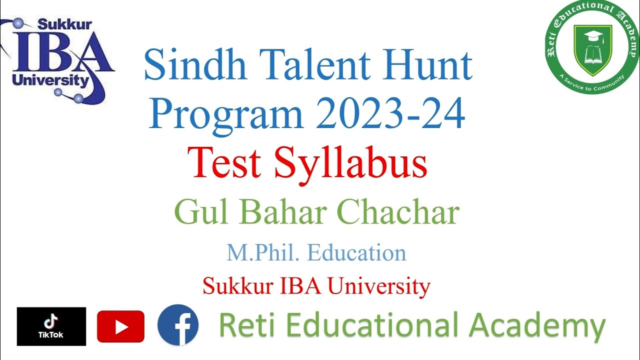 Sindh Talent Hunt Program 2026 Test Syllabus Sukkur IBA University STHP 2026 Test Syllabus