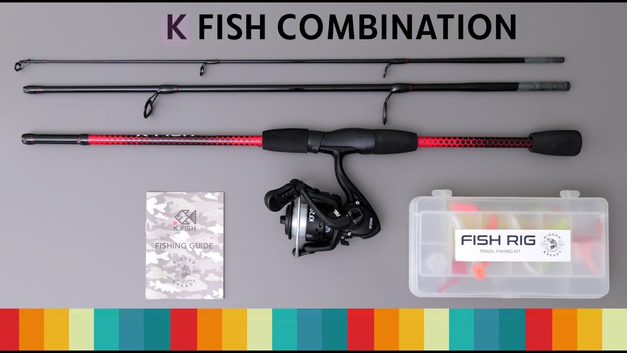 K FISH COMBO - Rod, reel, line, tackle and fishing guide.