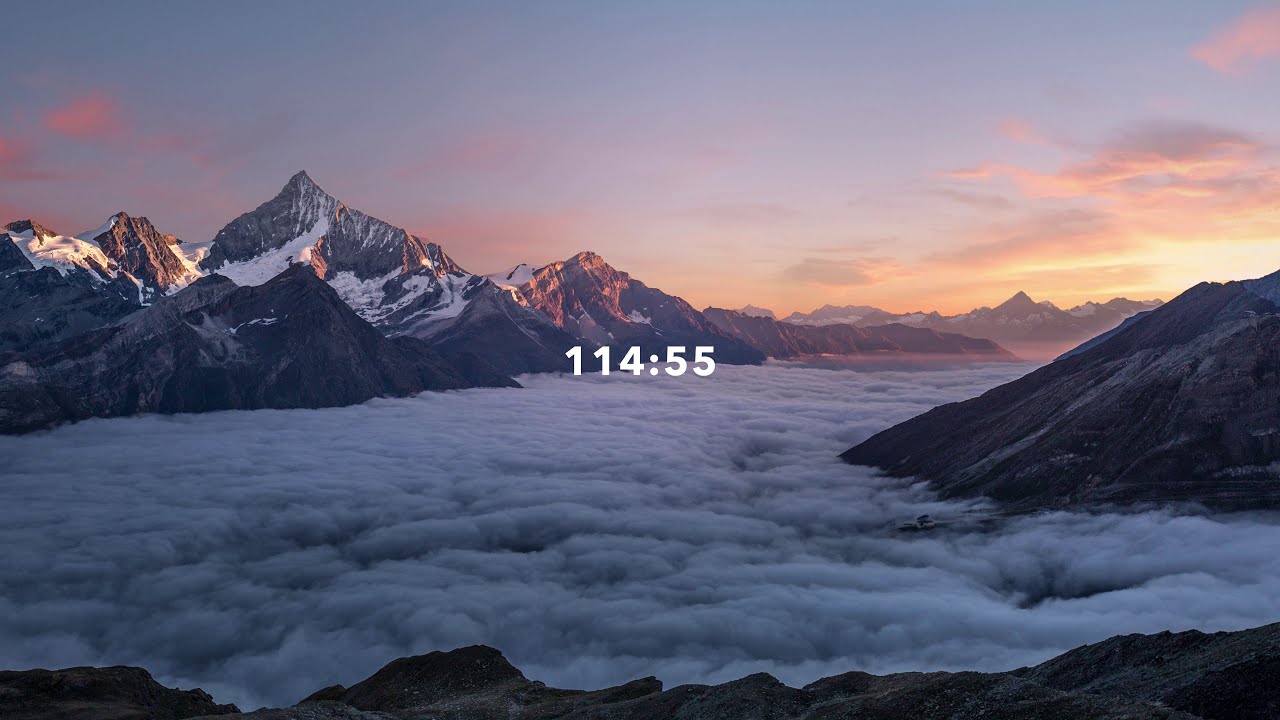 Beautiful 2 Hours / 120 Minute Timer - With gentle Alarm | 4k - 60 fps