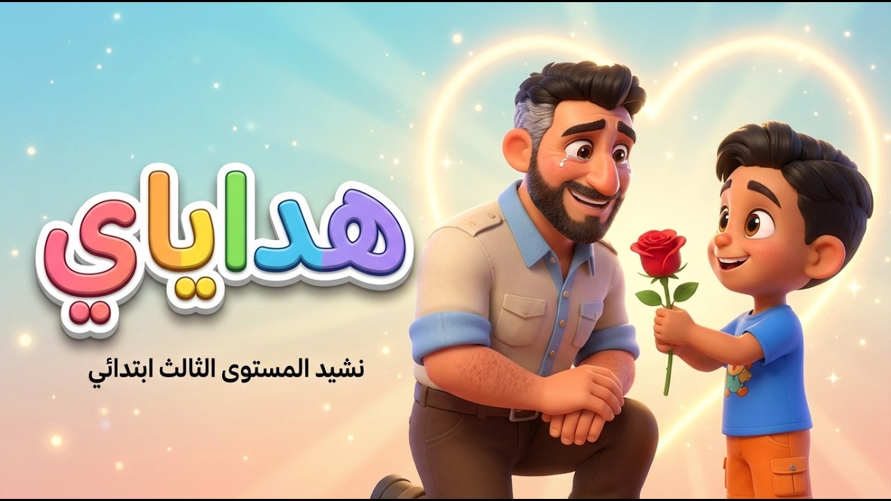 نشيد🎵~ هداياي ~ سأهدي وردة لأبي🌹 المستوى الثالث - المدرسة الرائدة [مع الكلمات]