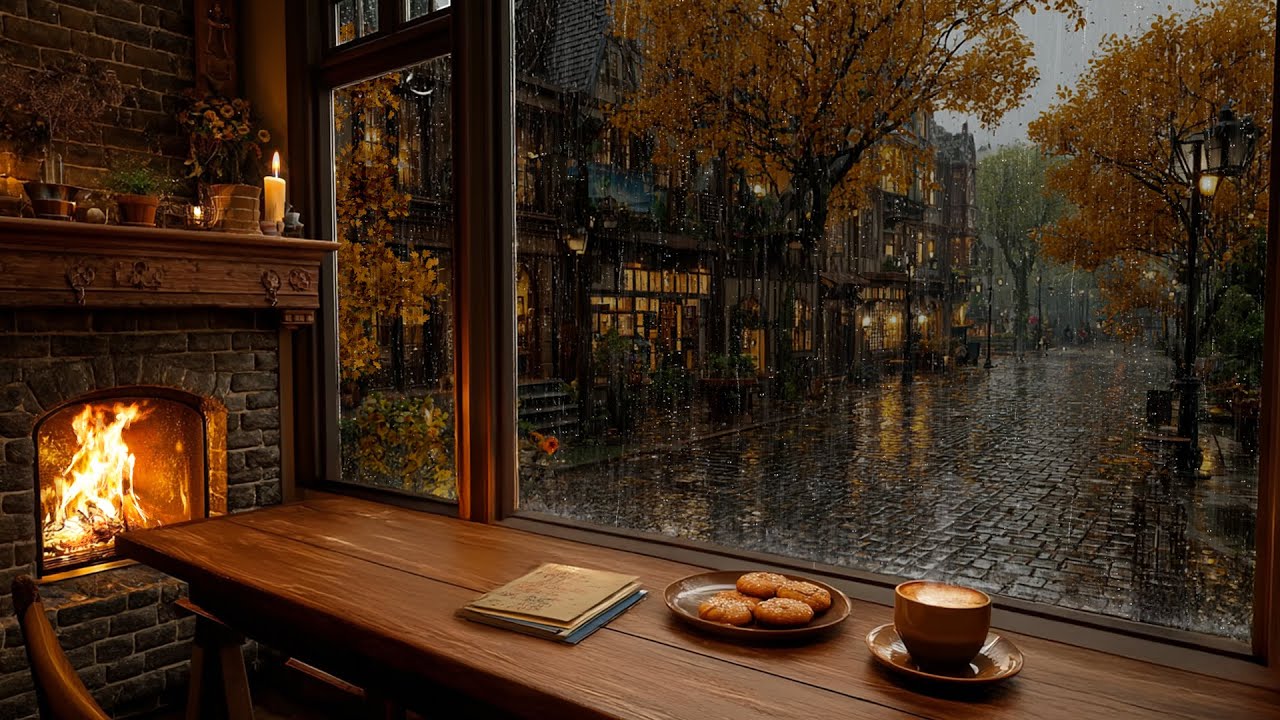 Cozy Rain Jazz Piano Ambience ☕🌧️ | Gentle Warm Jazz Music for Studying, Working, Reading