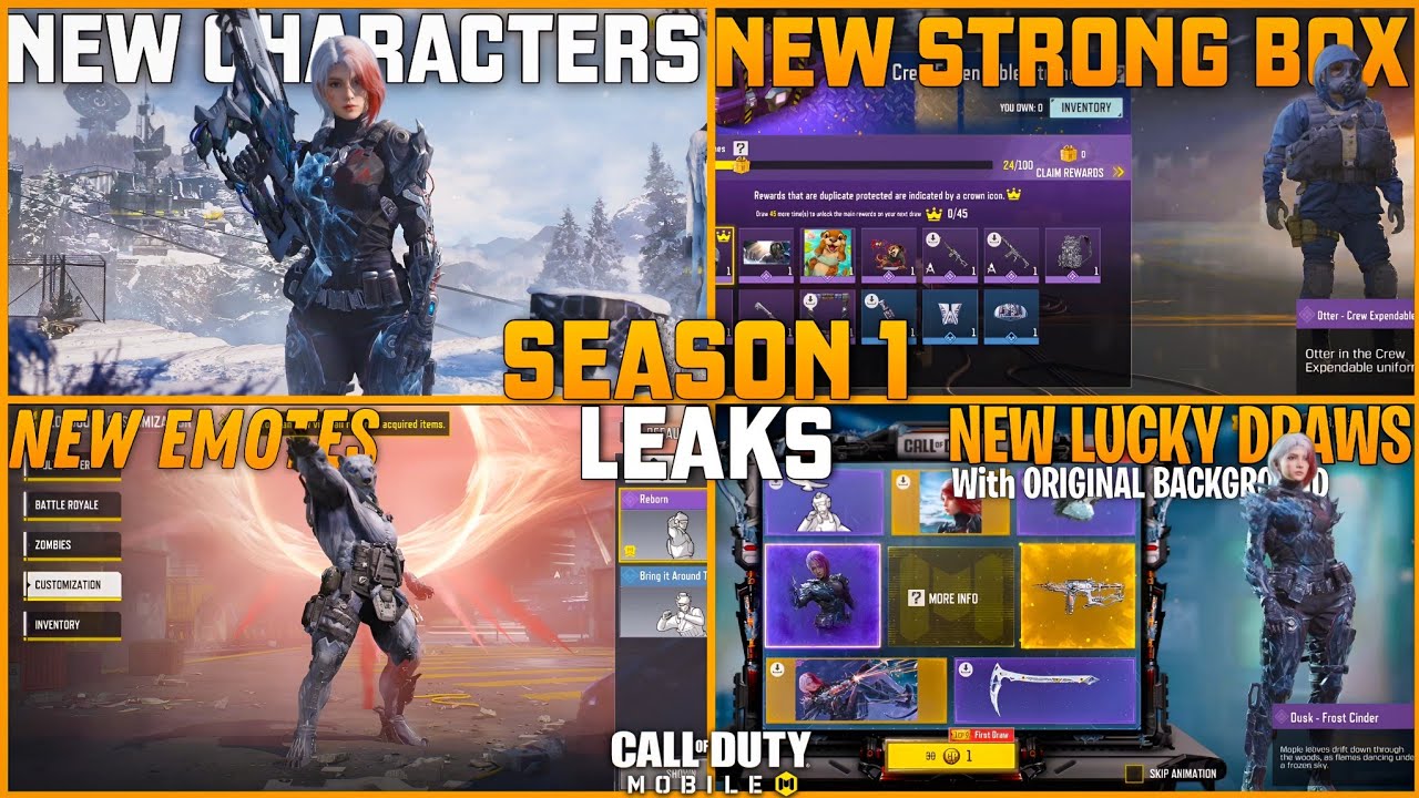 SEASON 1 ALL LUCKY DRAW | CRATES | CHARACTER & EMOTES LEAKED!! COD MOBILE S1 LEAKS