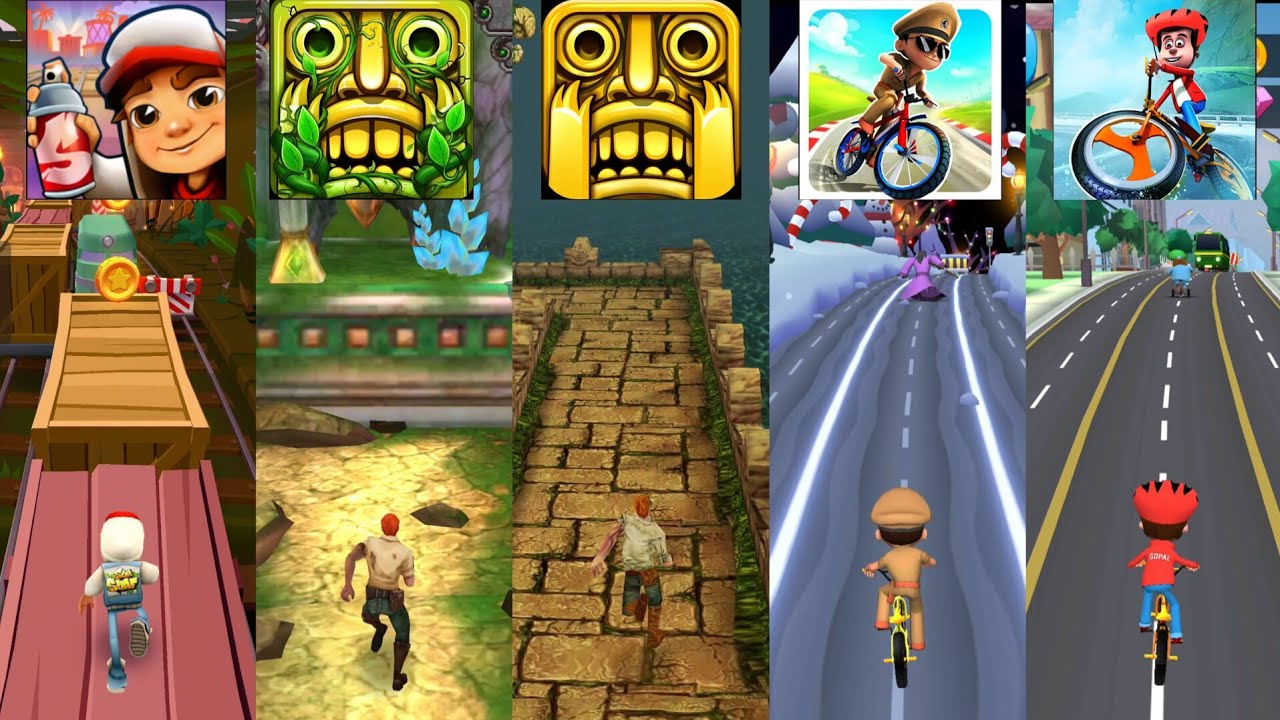 Subway Surfers 🆚 Temple Run 2 🆚 Temple Run 🆚 Little Singham Cycle Race 🆚 Golmaal Jr