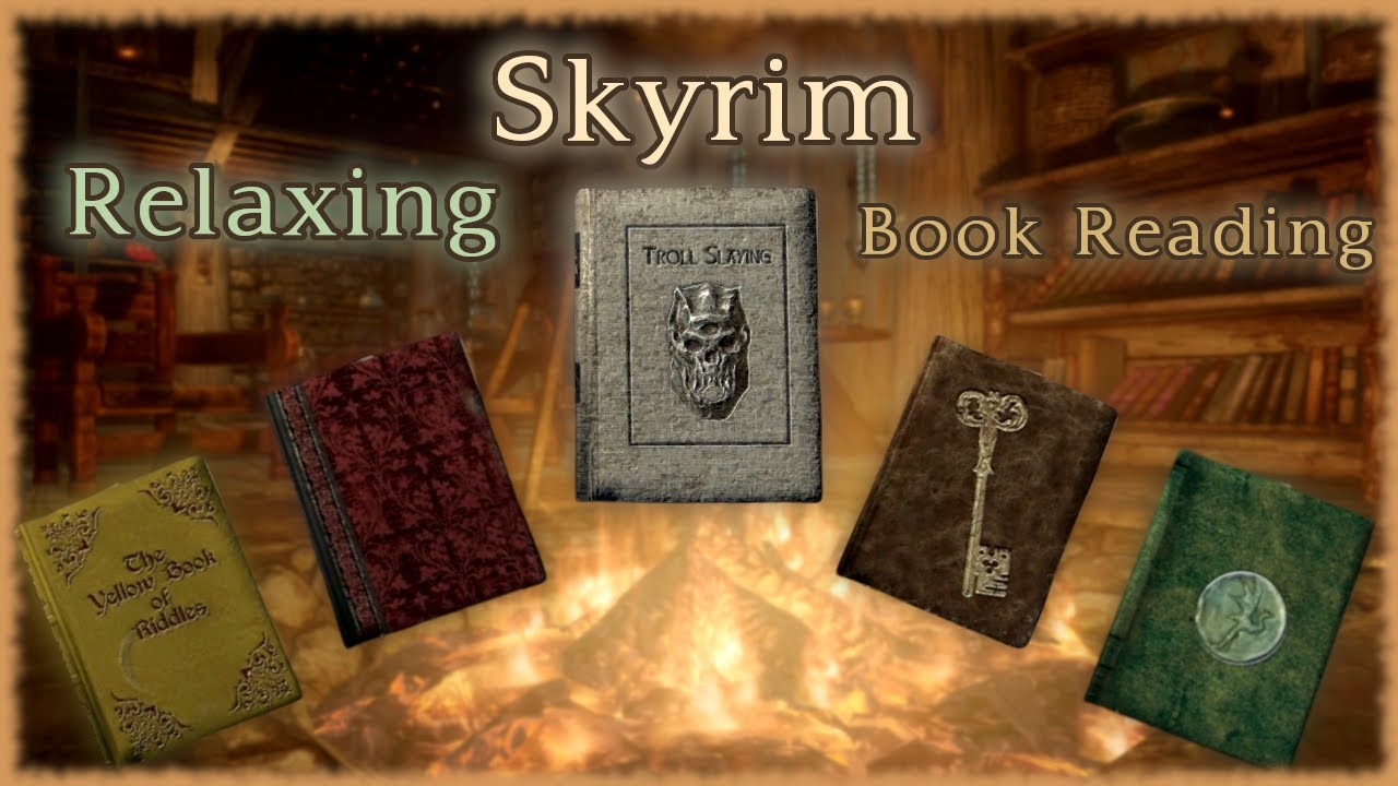 Skyrim Relaxing Book Reading 📚 11 Books with Gentle Rain [ASMR] 4k