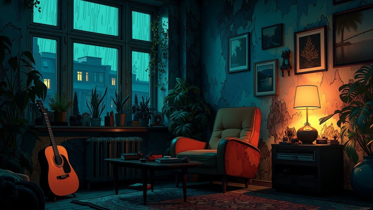 Cozy Rain Night Lofi Mix ~ Музыка для глубокой концентрации для учебы, работы и сонной атмосферы