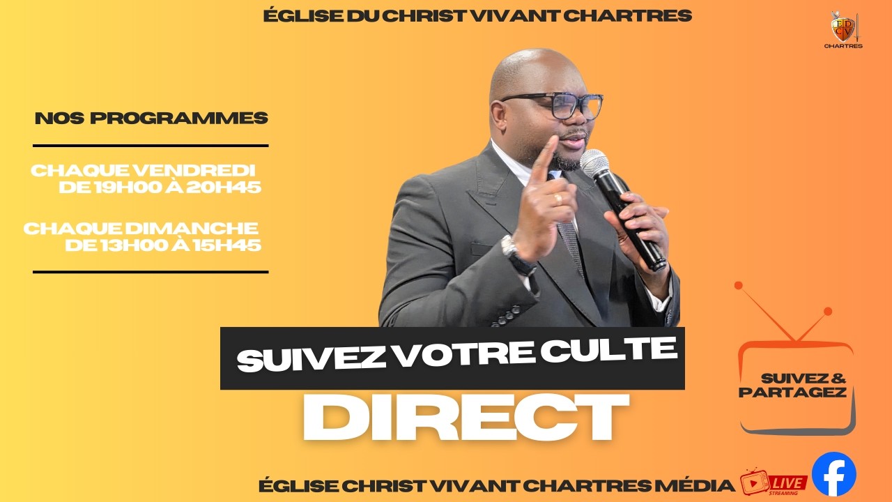 CULTE DOMINICAL DU 08/02/2026  l'Eglise EDCV AVEC LE PASTEUR HERVE LUKUSA
