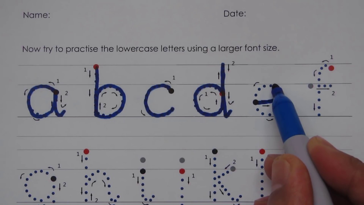 1. Write the English Alphabet - LOWERCASE letters