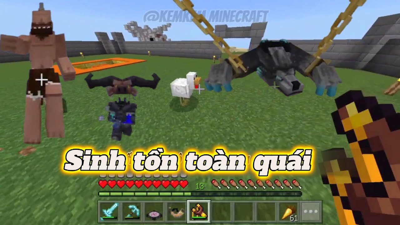Thử thách sinh tồn toàn quái | KemKem Minecraft